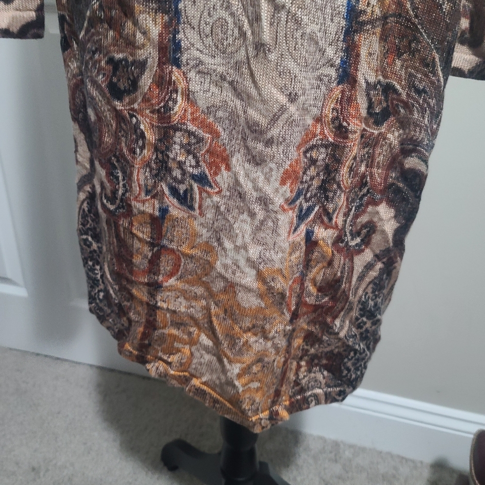 Chico's Regal Paisley Cardigan Open Front Duster Chico's Size 0 - Picture 11 of 15
